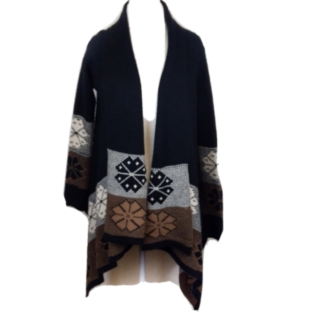 West 36th Open Front Cardigan Sweater Aztec S/M